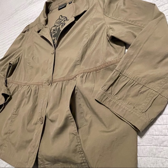 AVENUE Button Front Khaki Lightweight Jacket Size 18/20 - Picture 3 of 10